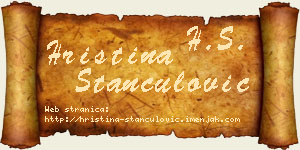 Hristina Stančulović vizit kartica